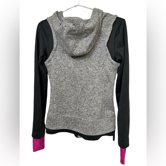 High End Mondetta Gray Black Pink Women’s S Athletic Running Full Zip Hoodie - Picture 2 of 6